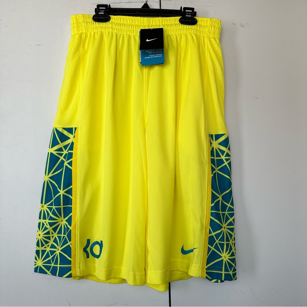 Vintage New With Tags Nike Yellow & Blue Kevin Durance Basketball Shorts Size M